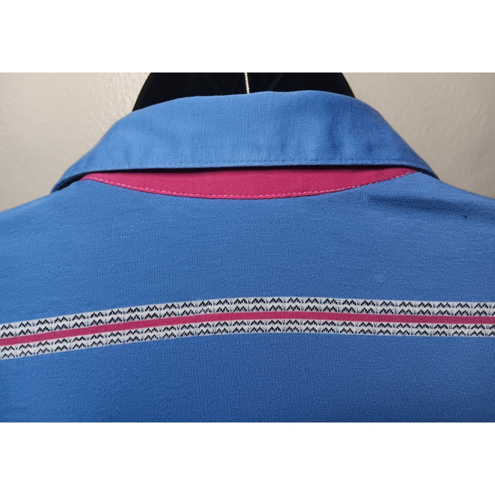 Vintage 90s Tail Women’s XL Polo Shirt Striped Short Sleeve Blue Relax Fit - Picture 6 of 10